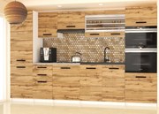 Kuchynská linka Belini 300 cm dub wotan s pracovnou doskou Syntka2  TOR SYNTKA2/7/WT/DW/0/B1