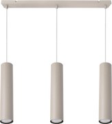 Závesné svietidlo Tuba, 3x béžové kovové tienidlo