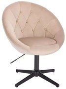 LuxuryForm DESIGN Kreslo VERA VELUR na čiernom kríži - latte