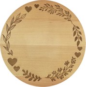 AMADEA Drevená otočná doštička s gravírom, masívne drevo, 35 cm