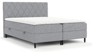 Sivá boxspring posteľ s úložným priestorom 180x200 cm Gwen – Maison de Rêve