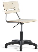 Stolička LEGERE, výškovo nastaviteľná, veľké sedadlo, s klzákmi, V 400-520 mm, breza