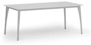 Rokovací stôl PRIMO OMEGA, 1800 x 900 mm, sivá podnož, biela