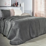 Dekorstudio Zamatový prehoz na posteľ SOFIA v grafitovej farbe Rozmer prehozu (šírka x dĺžka): 170x210cm