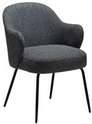 BAE ČALÚNENÁ STOLIČKA S PODRÚČKAMI grey/black