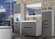 Kúpeľňový nábytok Belini šedý mat + umývadlo + zrkadlo  ROD M 5/0/W/SR/0/ZW