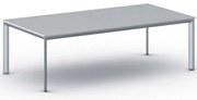Rokovací kancelársky stôl PRIMO INVITATION, 240x120 cm, sivostrieborná podnož, sivá