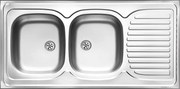 Deante Tango, nerezový drez na dosku 2-komorový Z/O 1200x600x150 2" + sifón, vzor satén, ZE6_0210