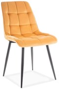 Stolička Chic Velvet curry – čierne nohy