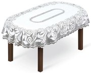 Žakárový obrus 241271 oválny 130X180 biely