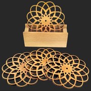 AMADEA Súprava na stolovanie - stojan na podtácky a štyri rovnaké podtácky