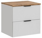 Závěsná skříňka Casad s deskou 60 cm bílá/dub wotan