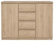 Komoda v dekore duba v prírodnej farbe 121x91x50 cm Naia – Tvilum