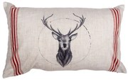 Béžová obliečka na vankúš s jeleňom Christmas Deer - 30*50 cm