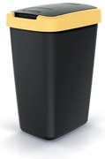 Odpadkový kôš s farebným vekom, 12 l, žltá / čierna