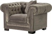 Fotel Chesterfield Classic Velvet Dark Grey 118x96x77cm