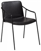 BOTO ČALÚNENÁ STOLIČKA S PODRÚČKAMI vintage black/black