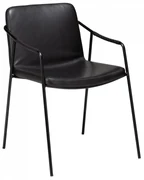 BOTO ČALÚNENÁ STOLIČKA S PODRÚČKAMI vintage black/black