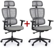 Kancelárska stolička KELLY 1+1 ZADARMO, sivá