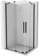 Mexen Velar Duo, sprchový kút s posuvnými dverami 100(dvere) x 90(dvere) cm, 8mm číre sklo, čierny matný profil, 871-100-090-02-70