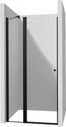 Deante Kerria Plus, 1-krídlové výklopné sprchové dvere 120x200 cm, 6mm číre sklo, čierny profil, DEA-KTSUN45P