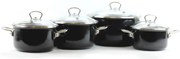 BELIS Sfinx Premium Black smaltovaná sada hrncov, 8 ks