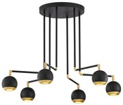 Jupiter 1987 - Luster na tyči VILAR 6xGU10/10W/230V čierna/zlatá