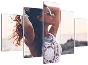 Obraz ženy na pláži (150x105 cm)