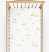 Goldea veľkonočná bavlnená napínacia plachta do detskej postieľky - kačice 60 x 120 cm