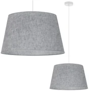 Závesné svietidlo Len, 1x šedé textilné tienidlo, (fi 44 cm), w
