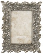 Strieborný fotorámček s dekorom kvetín - 18 * 2 * 22 cm / 10 * 15 cm