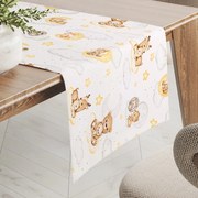 Biante Detský bavlnený behúň na stôl Sandra SA-461 Zvieratká medzi hviezdičkami na bielom 20x120 cm