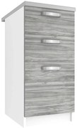 Kuchynská skrinka Belini spodná so zásuvkami 40 cm šedý antracit Glamour Wood s pracovnou doskou  TOR SDSZ40/0/WT/GW/0/U