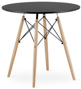 Okrúhly stôl TODI 80 cm čierny