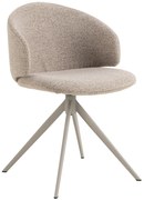 NELA Béžové Latte (látka Monza 90)/béžové nohy – MODERNÁ OTOČNÁ ČALÚNENÁ STOLIČKA DO OBÝVAČKY/JEDÁLNE/KANCELÁRIE LOFT
