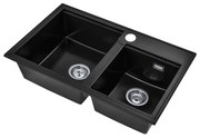 Gamma Modern 8020, 2-komorový granitový drez 795x495x210 mm, čierna, GMA-ZLE000026