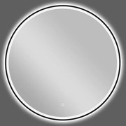 Cerano Vito, LED kúpeľňové zrkadlo, kovový rám, Ø 60 cm, čierna matná, CER-CER-NT8232G60