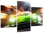 Obraz - Zelené závodné auto (90x60 cm)