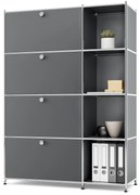 Kovová skrinka »CN3« so 4 výklopnými priečinkami, sivá