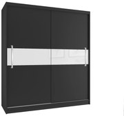 Šatníková skriňa 133 cm Belini čierny mat s posuvnými dverami  SI SZP2/2/B/B/W/UU
