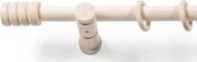 Záclonová tyč s háčikmi Rullo 240 cm, biele drevo%
