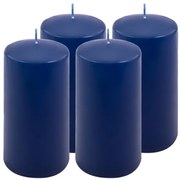 Sada stĺpových sviečok, 15 cm, Ø 7,5 cm, modrá, 4 ks