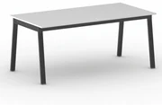 Kancelársky pracovný stôl PRIMO BASIC, čierna podnož, 1800 x 900 mm, biela