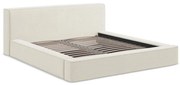 Krémová čalúnená dvojlôžková posteľ s úložným priestorom s roštom 180x200 cm Noho – Makamii