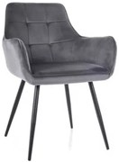 Stolička Lemon Velvet sivá