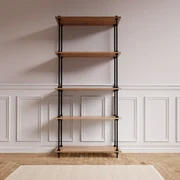 Kovové regály v industriálnom štýle DECO s 5 policami, 185x85x35 cm