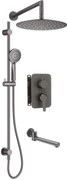 Deante Arnika, sprchová súprava pod omietku s vaňovou výlevkou, grafitová, DEA-BXYWDQAM