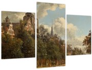 Obraz - Jan van der Heyden, View Down a Dutch Canal, reprodukcia (90x60 cm)