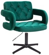 LuxuryForm DESIGN Kreslo ADRIA VELUR na čiernom kríži - zelené