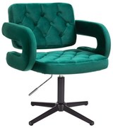 LuxuryForm DESIGN Stolička ADRIA VELUR na čiernom kríži - zelená
